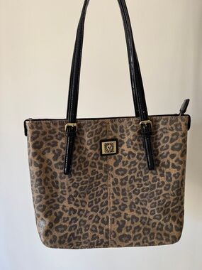 Anne Klein Leopard-Print Tote with Black Handles